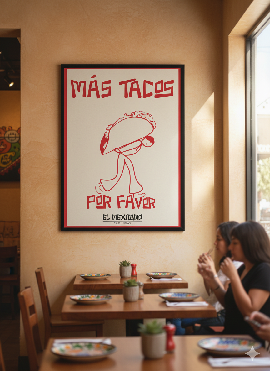 Mexicano Taquerías — cartel interior